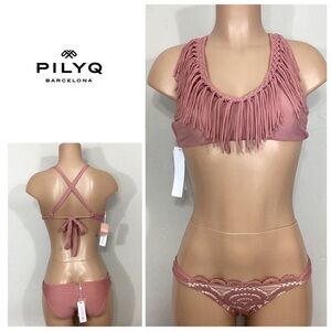 New. Pilyq Dusty Rose bikini set. Medium. Retails $168